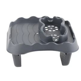 Hot Tub Table Tray, Hot Tub Side Table with Cup Holder and Drain, Adjustable Hot Tub Towel Holder, Nonslip Drink Caddy, Snack Tray for Bathtub, Spa, Outdoor, Patio (Grey)