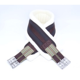 QiK Sports English Fleece Lined AirFoam Cushion Shaped Girth - Brown - 54", 52", 50", 48", 46", 44", 42" inch (44 inch)