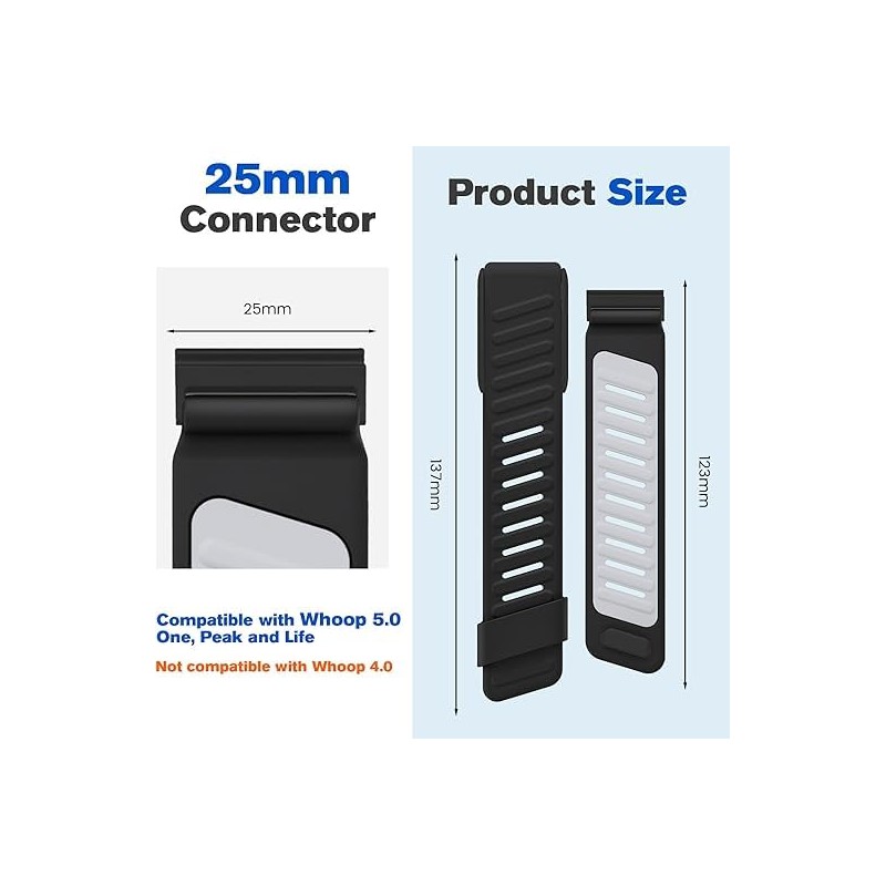 Zeeflufun Silicone Sport Bands Compatible with Whoop 5.0 One/Peak/Life Band
