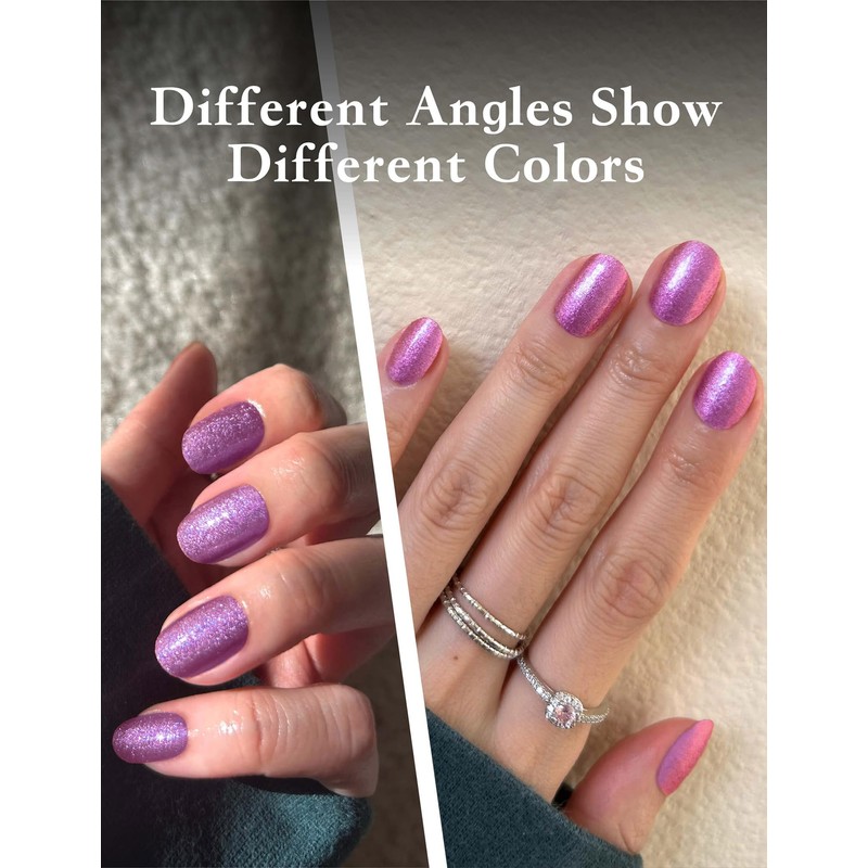 ruyeefam Nail Polish Strips, 32 Pcs Glitter Gel Nail Stickers,