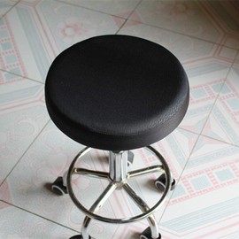 LIOOBO Elastic Bar Stool Seat Cushion Cover Cotton Stool Cover Soft Round Chair Protector Black