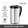 OGGI Oval Carafe Glass Liner - Stainless Steel Body, 1