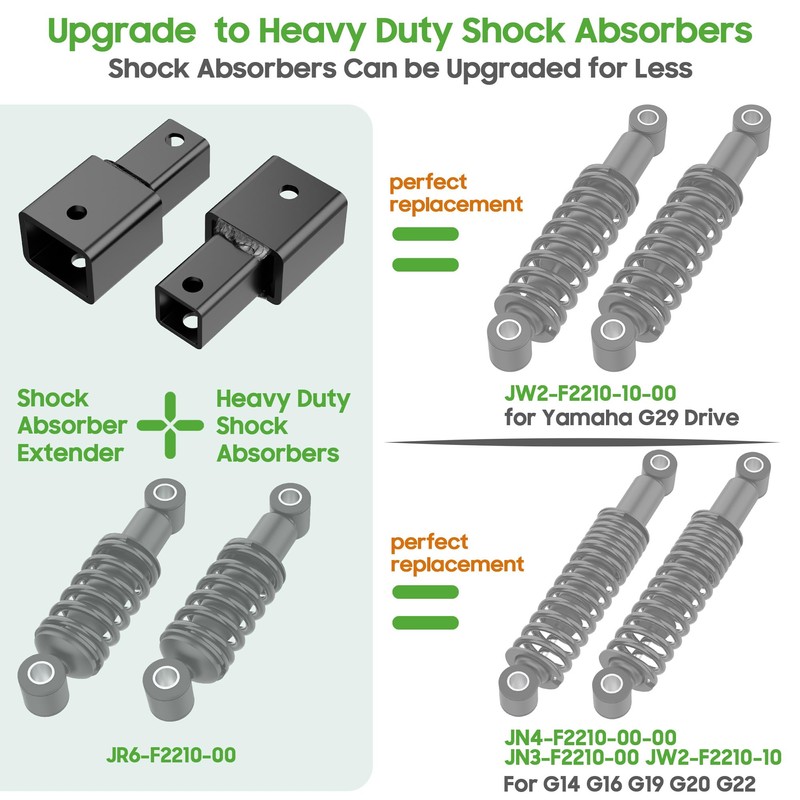 10L0L Golf Cart Shock Extenders - Heavy Duty Rear Shock