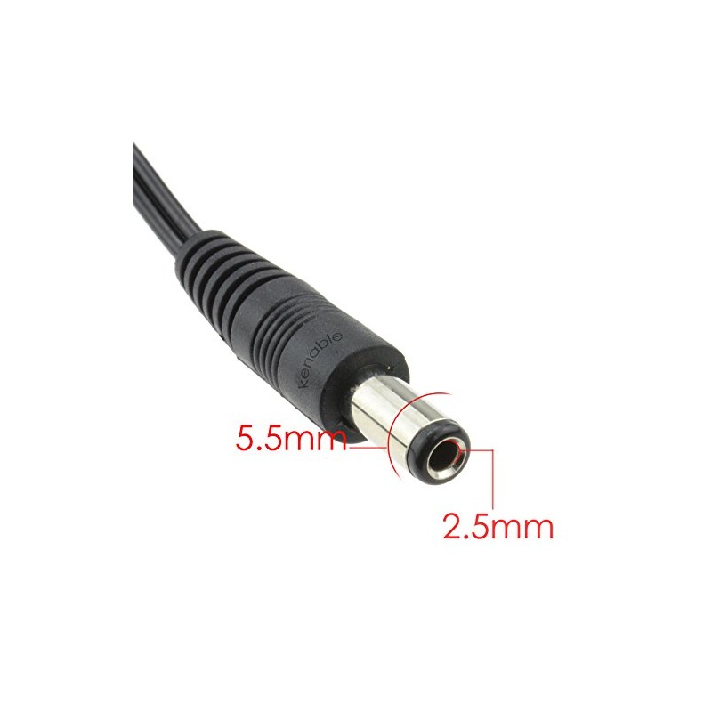 kenable 2.5mm x 5.5mm DC Connector Lead Male to Male