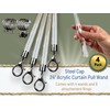 OooWow 24 inch (4 Pack) Steel Cap Round Base Acrylic