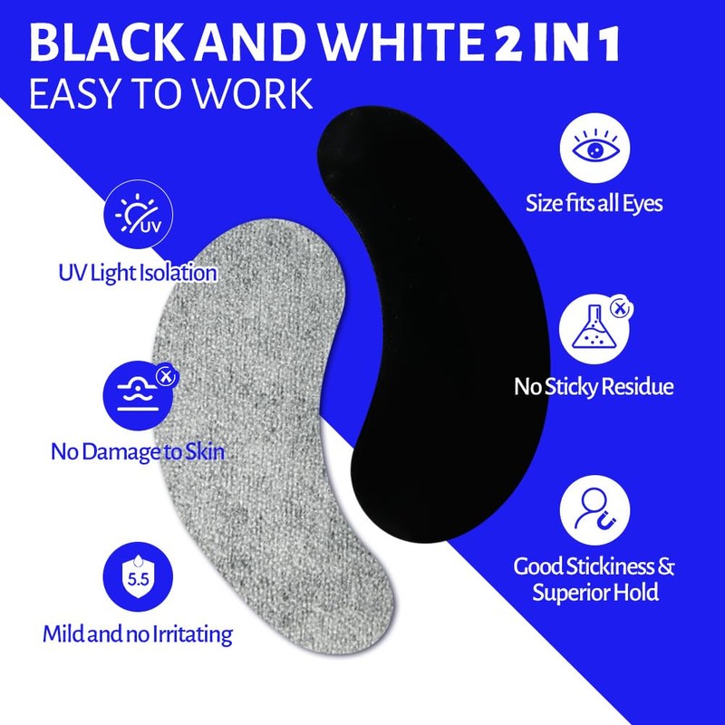 Lunamoon UV Eye Pads for Eyelash Extension, Double 2-in-1 Eyelash