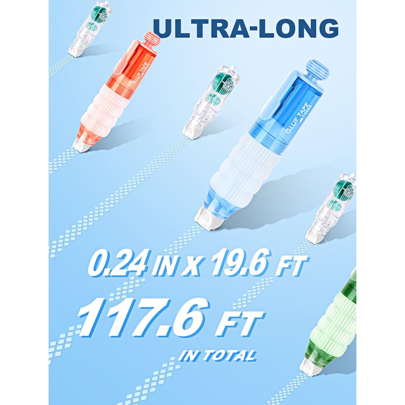 7Pcs Scrapbook Tape Runner Set, 0.24IN * 118FT in Total,