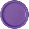 Unique Round Dessert Paper Plates, 7", Neon Purple