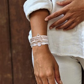 Long tiantian Bracelets for Women Trendy Stackable Leather Wrap Heart Bracelet Leather Cuff Bracelet Set Heart Modern Boho Jewelry for Women