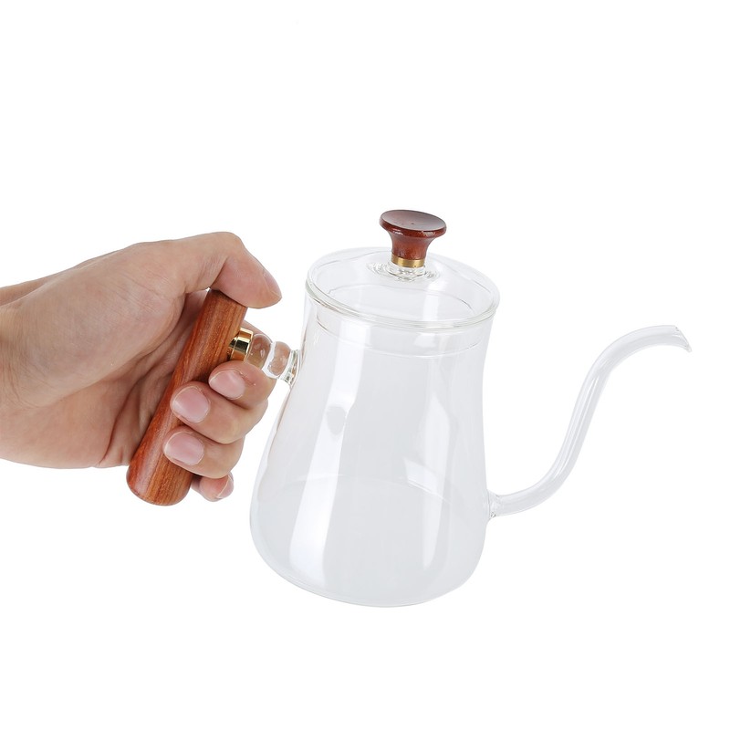 Coffee Kettle Pour Over High Borosilicate Glass Heat Resistant Round