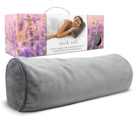 DreamTime Microwaveable Crescent Wrap with Aromatherapy, Heating Pad for Neck and Shoulders, Neck Wrap with Soothing Lavender, Lemongrass, and Chamomile Herbs for Natural Stress Relief, Blue