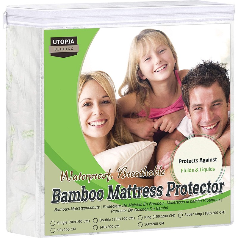Utopia Bedding Waterproof Bamboo Mattress Protector - (160 x 200