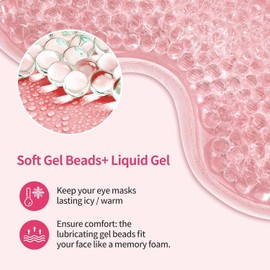 Gel Eye Mask, Cold Ice Sleeping Mask for Men and Women, YQ UP Post-Operative Cold and Warm Sleeping Mask, Puffiness, Allergies and Dark Circles Cold Eye Mask Warm Decompression (Pink)