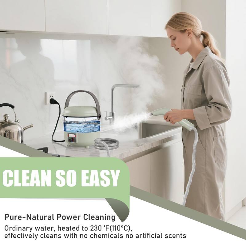 2500W Powerful Handheld Steam Cleaner with 6 Brush Heads -