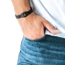 MasonicMan Mens Masonic Bracelet Pastmaster For Men Square & Compass Freemasonry Gift Idea For Masons Size Adjustable, No Gemstone