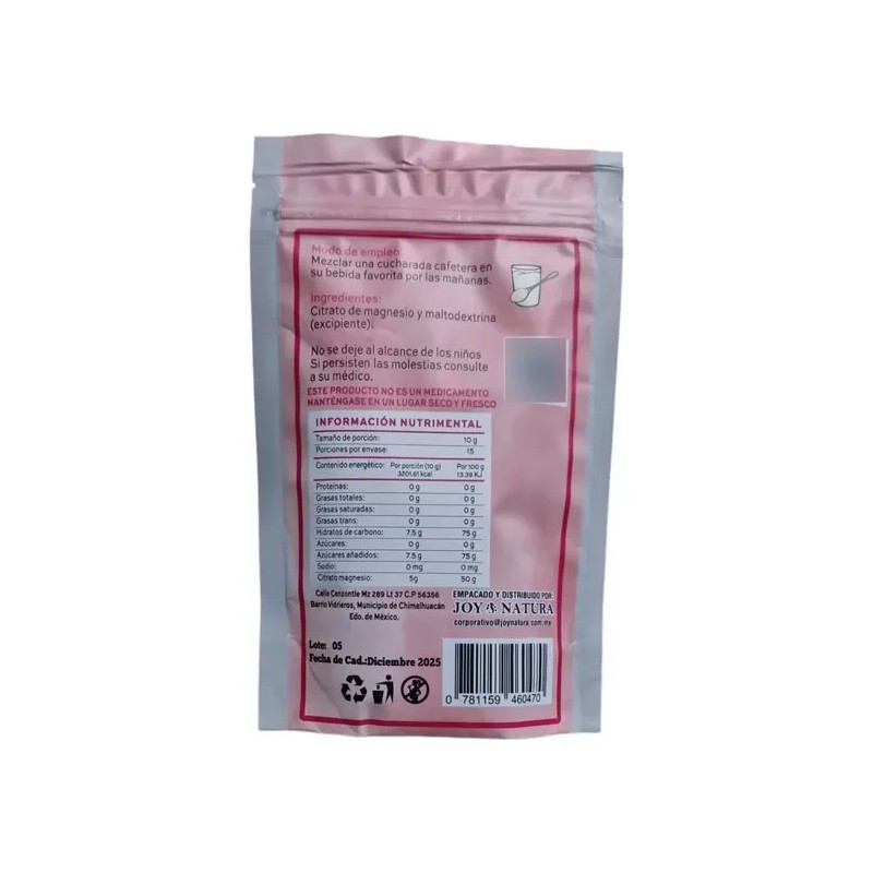 Citrato De Magnesio Puro En Polvo 150g Joy Natura
