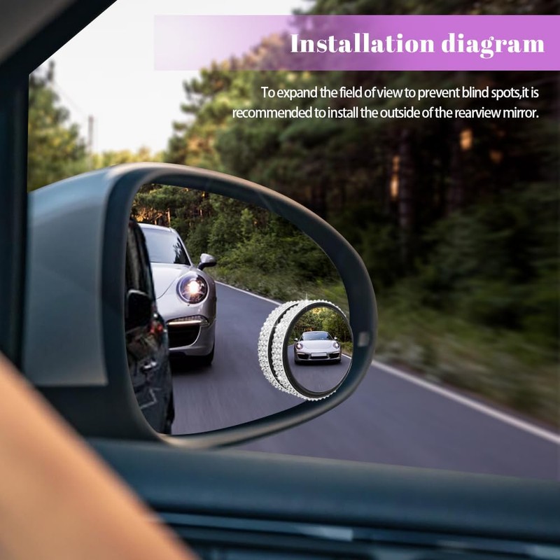 RGOAANC 2PCS Car Blind Spot Mirror, Round Side Mirror, 360°