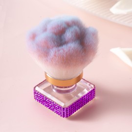 Nail Dust Brush, Shiny Rhinestone Makeup Brushes for Nails, Cleaning Accessories, Acrylic, Flower Shape, Art Brush, Cleaning Accessories (Purple)