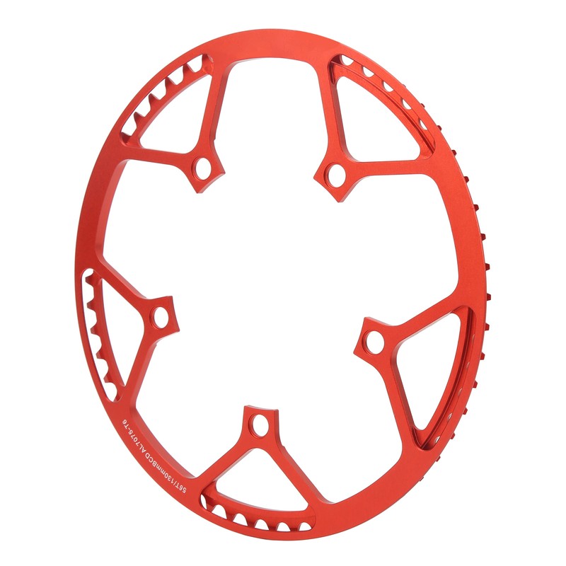 Bike Chainring 56T 130BCD Red Aluminum Alloy Lightweight Folding Bike