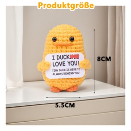 Mwmoeen Pocket Hug Positive Ente, Positive Duck Kreative Strickwolle Ente, Emotionale Unterstützung Enten Geschenke Party-Dekoration Familie Freunde Geschenk Kleines Geschenk für Freundin