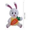 59.8in Inflatable Happy Easter Bunny Decoration Inflatable Rabbit Sitting Holding