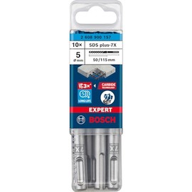 Bosch Expert 7X SDS-plus Carbide Hammer Drill Bit Diameter x Full Length 5 x 115 mm Pack of 10