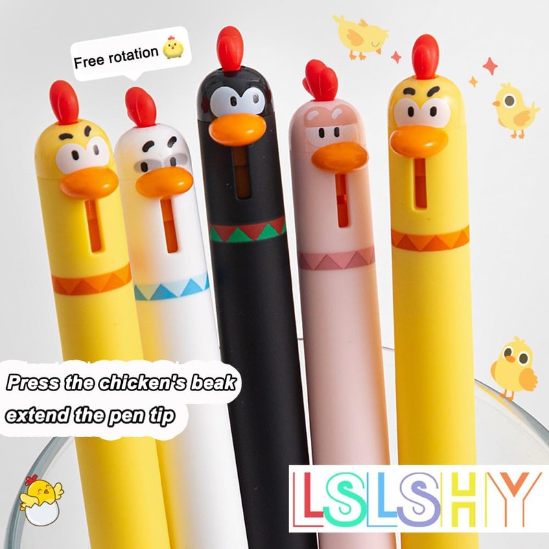 LSLSHY Cute Gel Pens 8Pcs Chicken And Bird 0.5mm Fine