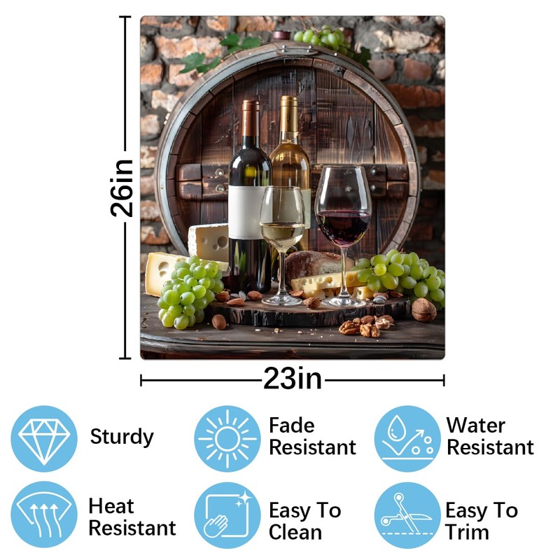 Red Wine Grapes Dishwasher Magnet Cover, Dishwasher Panel Scratch Resistant
