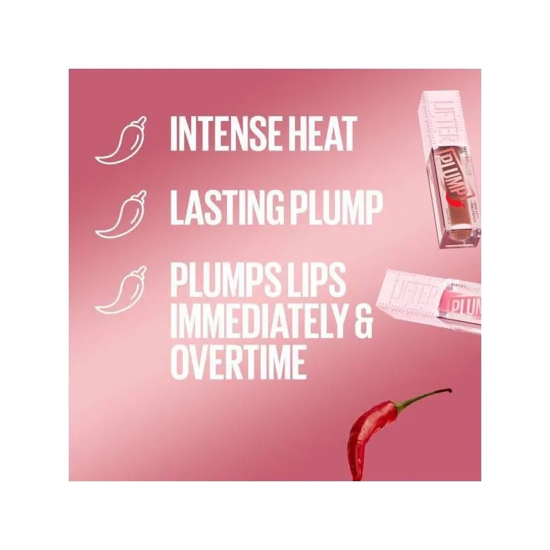 Maybelline Gloss Rellenador De Labios, Lifter Plump, Tono Red Flag