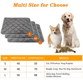 Self Heating Dog Bed Pet Mat, Thermal Pet Pad Dog Cat Blanket No Electric Ultra Warm, Safe Self Heated Machine Washable Reusable Soft Mat Pet Blanket Cushion - 48x70cm