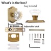 Gobrico Clear Glass Crystal Passage Door Knobs,Antique Brass Interior Crystal