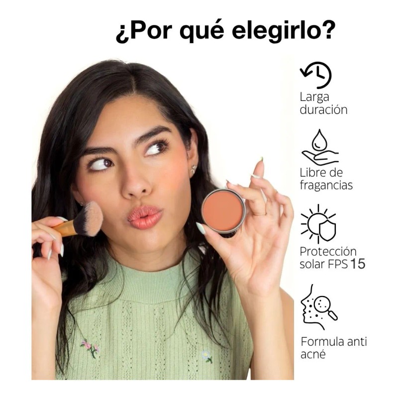 Rubor En Polvo Mate Biotiks Natural Anti Acné 6 G