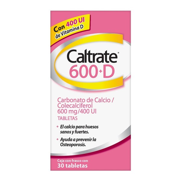 Caltrate Suplemento de Calcio 600 D 600mg 400 UI Frasco