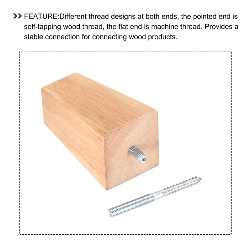 METALLIXITY 8pcs Double Head Screws (M6x91mm) Hanger Bolts Carbon Steel