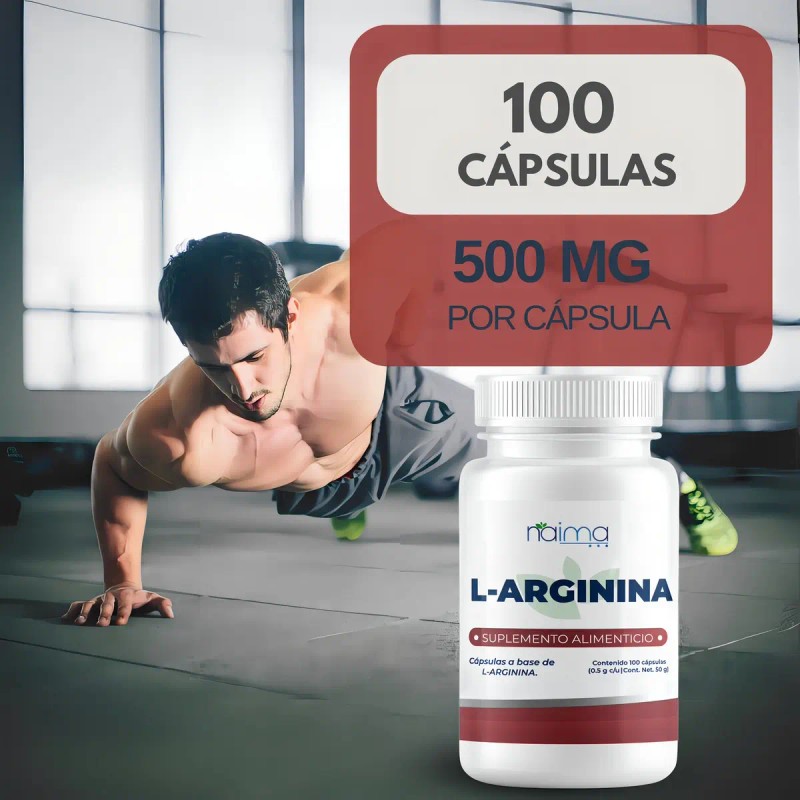 Arginina Naíma 1000 100 Cápsulas Rendimiento Circulación