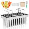 Dyna-Living Commercial Popsicle Molds 20PCS Flat Heads with Double-slot Stainless