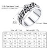 PROSTEEL Herren Bandring Edelstahl Größe 62 massiver Spinner Kette Ring