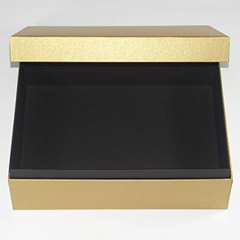 generisch Gift Box High Quality Sturdy 36 x 28 x 13 cm (L x W x H - External Dimensions) Base + Lid Gold (1)