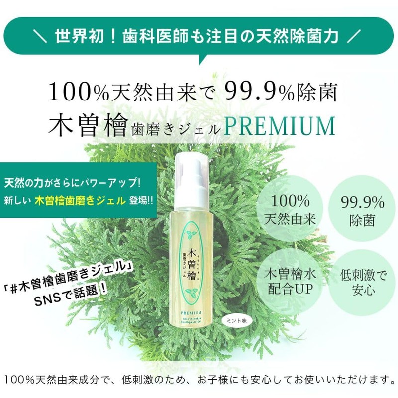 Kiso Hinoki Toothpaste Gel Premium 2.8 oz (80 g) Premium