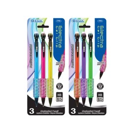 BAZIC Mechanical Pencil 0.7mm Electra Soft Grip, Smooth Writing Pencils Lead, Latex Free Eraser, for Drafting Drawing Sketching (4/Pack), 2-Packs