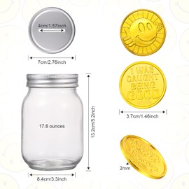 Patelai 100 Pieces Caught Being Good Coins Kids Behavior Tokens Classroom Behavior Incentives Coin Reward Tokens with Reward Jar for Kids School Classroom Teacher Learning Incentives