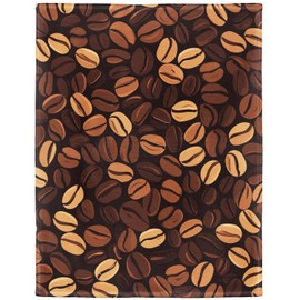 HommomH Brown Coffee Beans Blanket Coffee Lover Gifts Cafe Decor Super Soft Fleece Throw Blankets for Couch Bed 40" x 50"