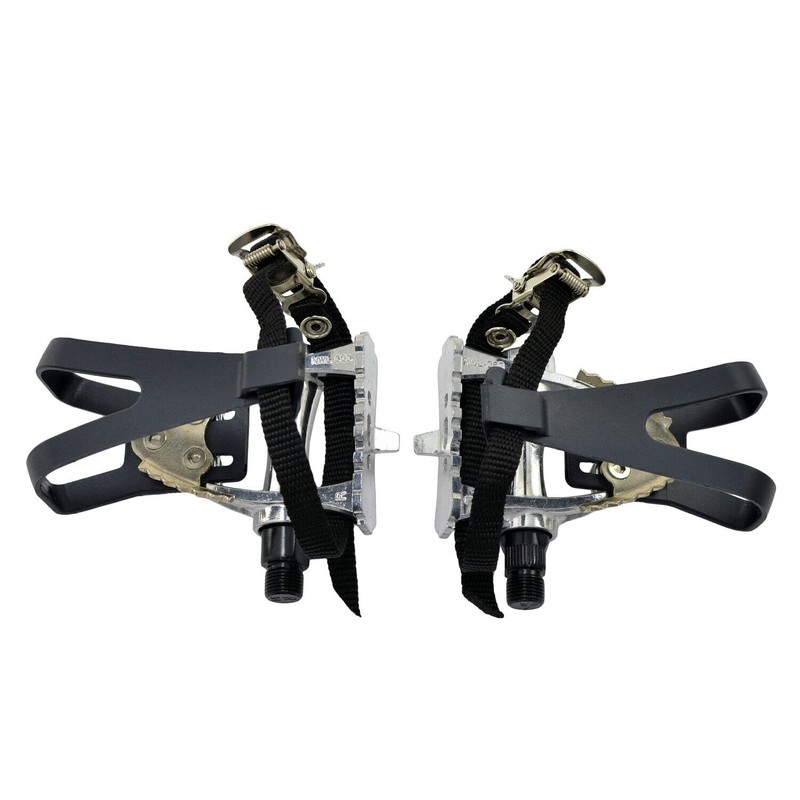 FPD NWL-363 Road Bike Pedals with Integrated Toe Clips Cages