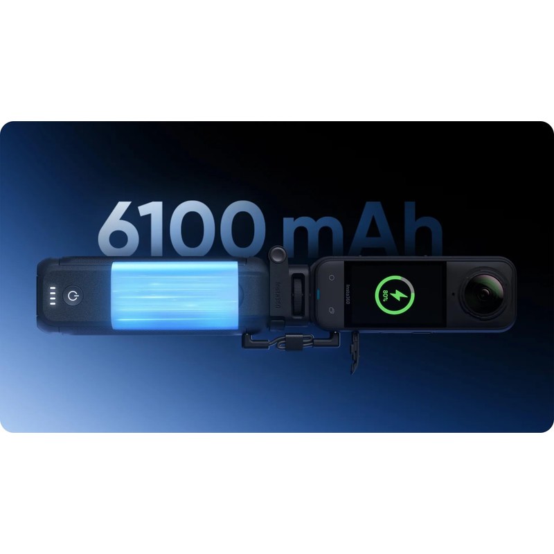 insta360 FOMO Power Handle for X3/X4/X5, A Huge Built-in 6100mAh