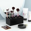HIIMIEI Organizador de brochas de maquillaje negro de acrílico, 6