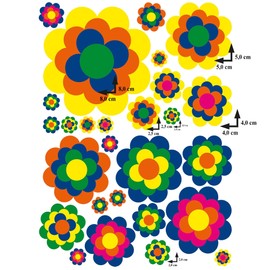 Autoaufkleber Blumen Gänseblümchen Prilblumen Tuning - 27/54/108 Stück - Lustige Karosserie Motorrad Fahrradhelm Glasaufkleber (Small, 27 Stücke, Farbe 011)