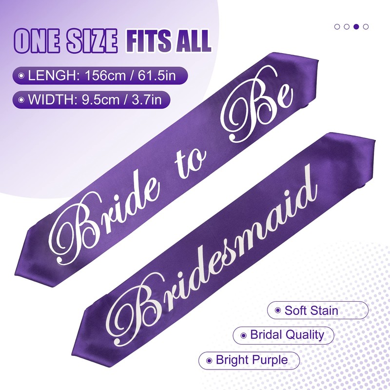 ORYOUGO Purple Bachelorette Party Bride to Be Satin Sash Bridal