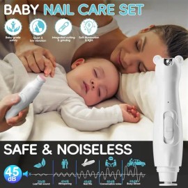Kit Limador Uñas Cortaúñas Para Bebe Eléctrico Luz Led                                                                                                