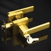 Probrico Entry Door Levers Gold with Different Keys, Heavy Duty