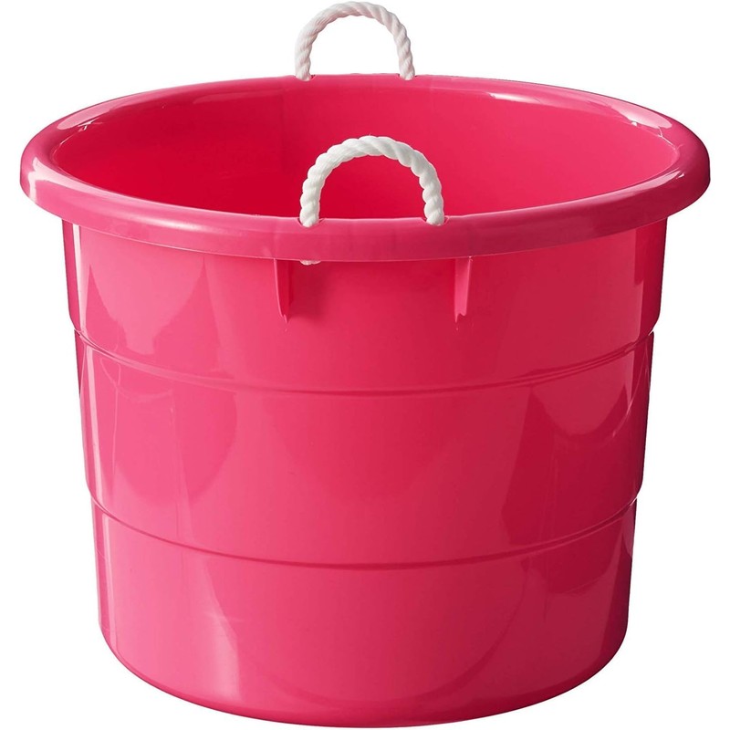 HOMZ 2-Pack Utility Tub, Large Plastic Storage Bucket with Rope